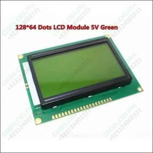 128×64 Green Backlit Graphical Lcd Display – St7920-Compatible Monochrome Screen 1