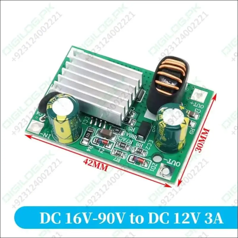 12V 3A Buck Converter Module – Adjustable Input Range (9–90V To 12V) 1