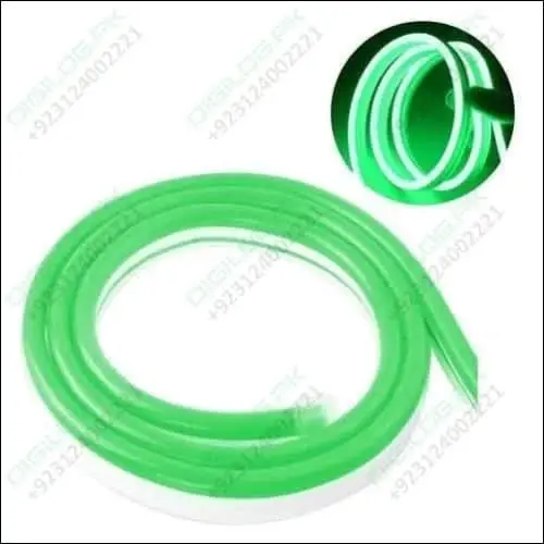 12V Green Flexible Neon Strip Light — 1M Ip67-Rated Smd 5050 Silicone Rope Lamp For Garden And Safety Lighting 1