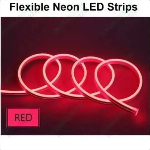 12V Red Flexible Neon Strip Light — 1M Waterproof Smd 5050 Silicone Rope Lamp For Signage And Accent Lighting 1