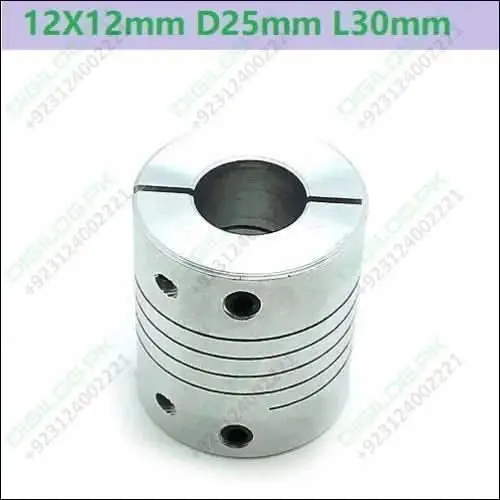 12×12Mm Aluminum Flexible Shaft Coupling – 25Mm Bore, 30Mm Length 1