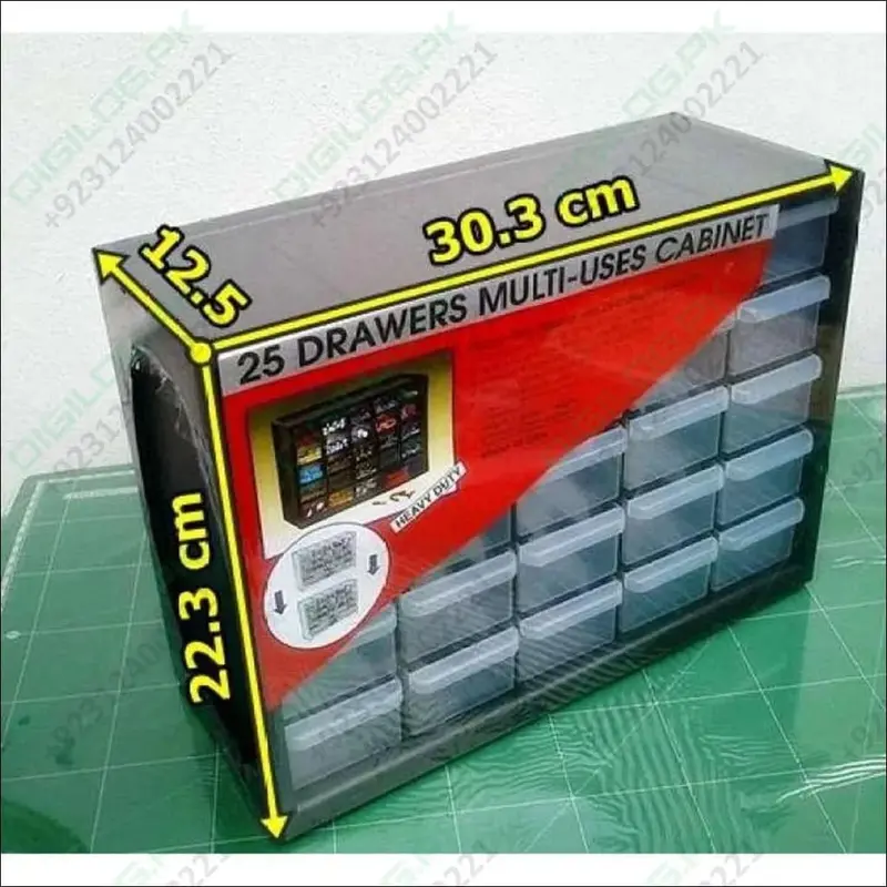 25-Compartment Plastic Drawer Organizer Box For Electronics, Jewelry, Or Small Parts 1