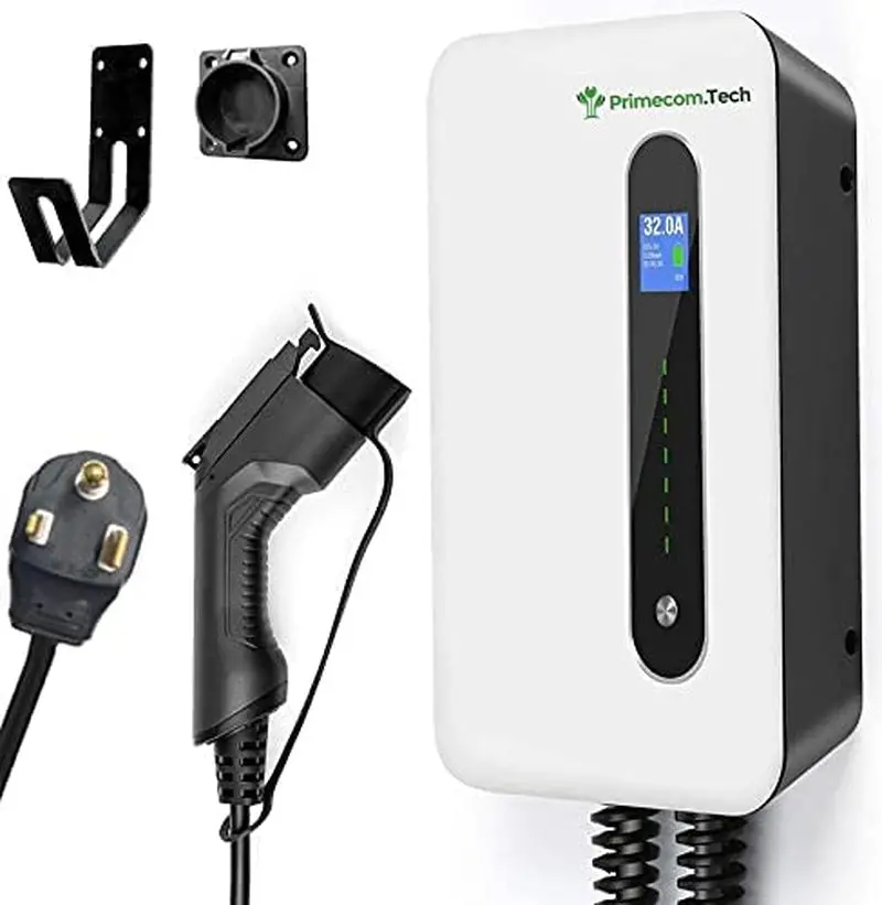 32A Level 2 Smart Ev Charger – 240V Wall-Mounted Electric Vehicle Charging Station With 30-Foot Cable 1