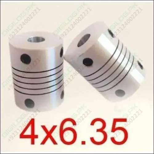 4Mm × 6.35Mm Flexible Shaft Coupling – Precision Metal Spider Type 1