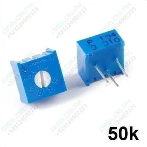 50Kω Single-Turn Trimmer Potentiometer – Compact 3386-Series Variable Resistor For Electronics Adjustment 1