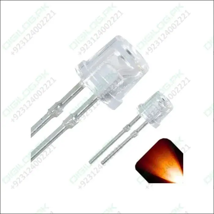 5Mm Orange Amber Led – Flat Top, Wide Viewing Angle (120°) Indicator Light 1