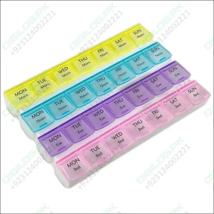 7-Day Pill Organizer – 28-Compartment Travel Medicine Case With Labeled Weekly Slots 1