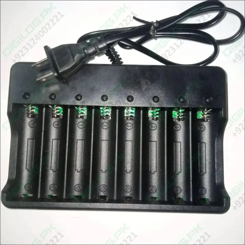 8-Bay 18650 Lithium-Ion Battery Charger – 220V Input, Smart Charging Management 1