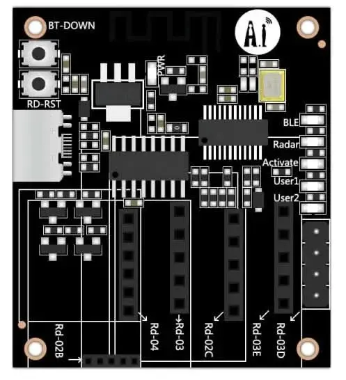Ai-Thinker Rd Kit Evaluation Board – Rd-03E Radar Test Platform With Debug Interface 1