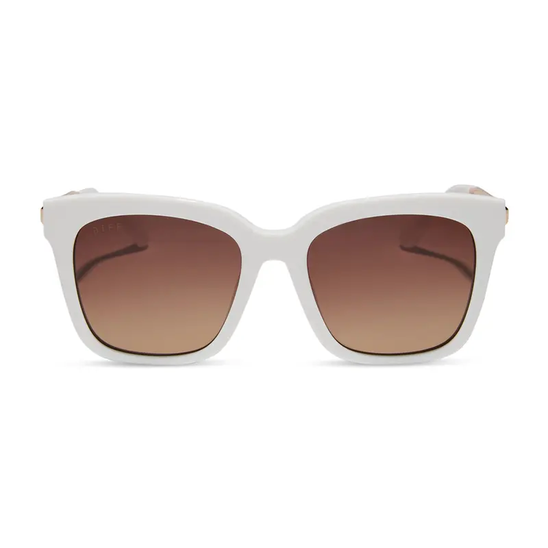 Bella White Cloud Frame With Brown Gradient Sunglass Lenses 1
