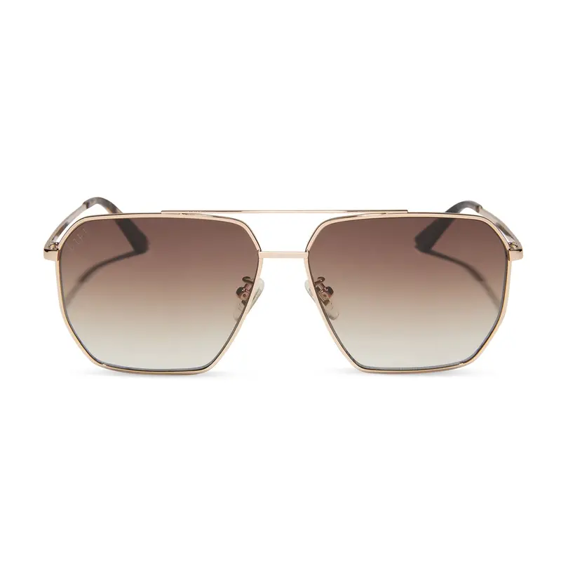 Berkely Polarized Sunglasses With Gold And Brown Gradient Lenses 1