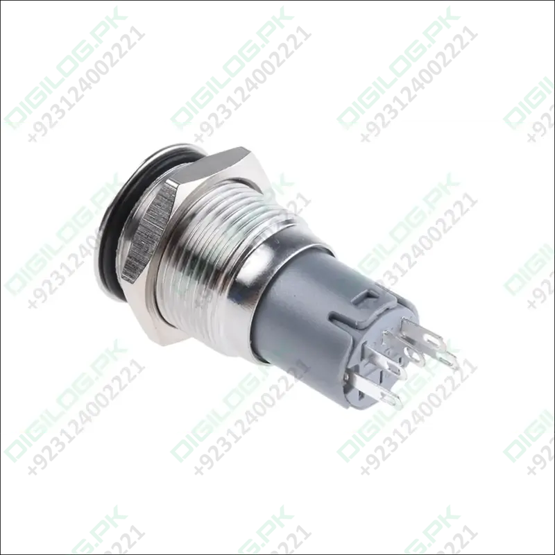 Blue 16Mm Waterproof Metal Pushbutton Switch – Spdt, Illuminated, On/Off 1