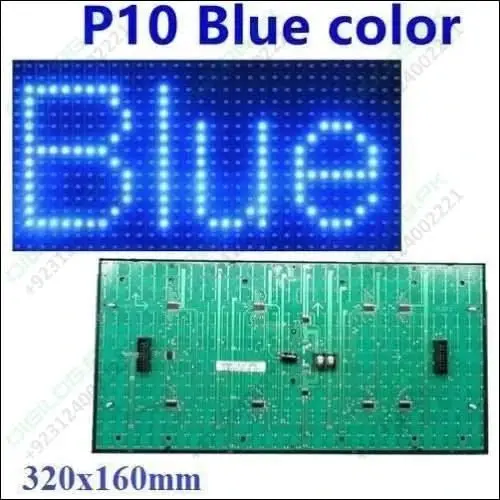 Blue P10 Outdoor Led Display Module – 5V, 32×16 Pixel, Hub12 Interface 1