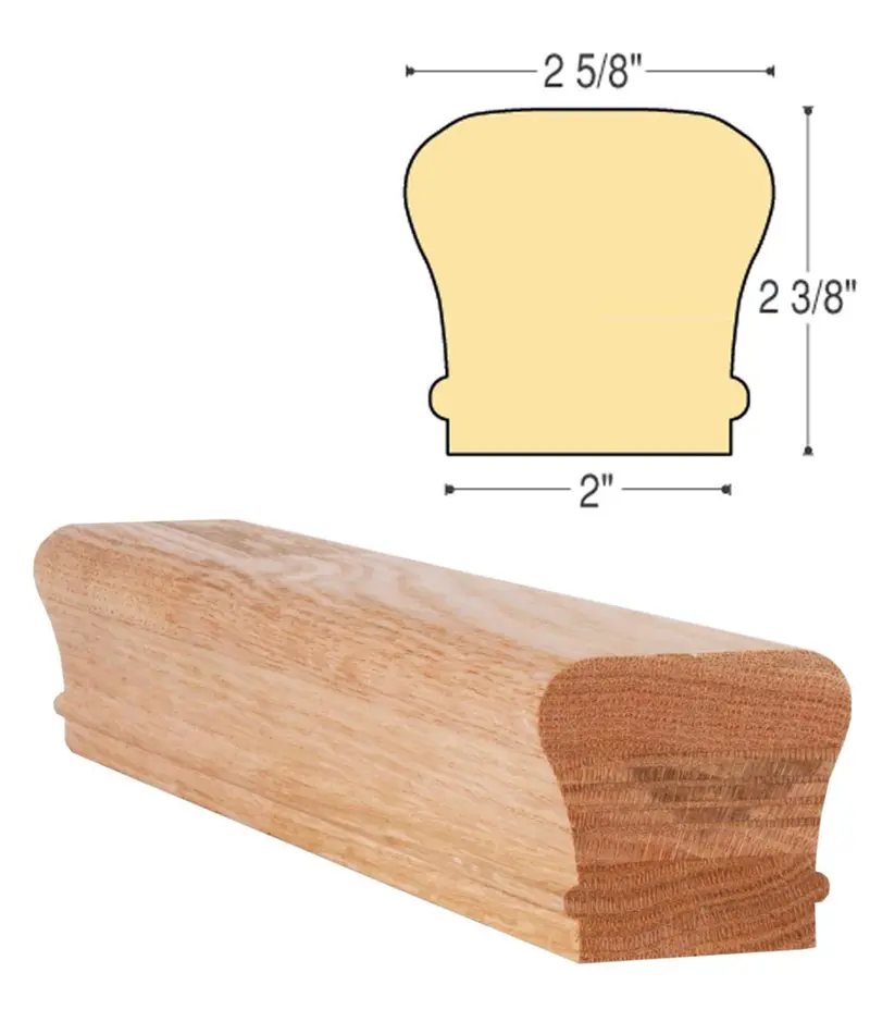 Classic Straight Stair Handrail – Solid Wood (Model 6210) 1