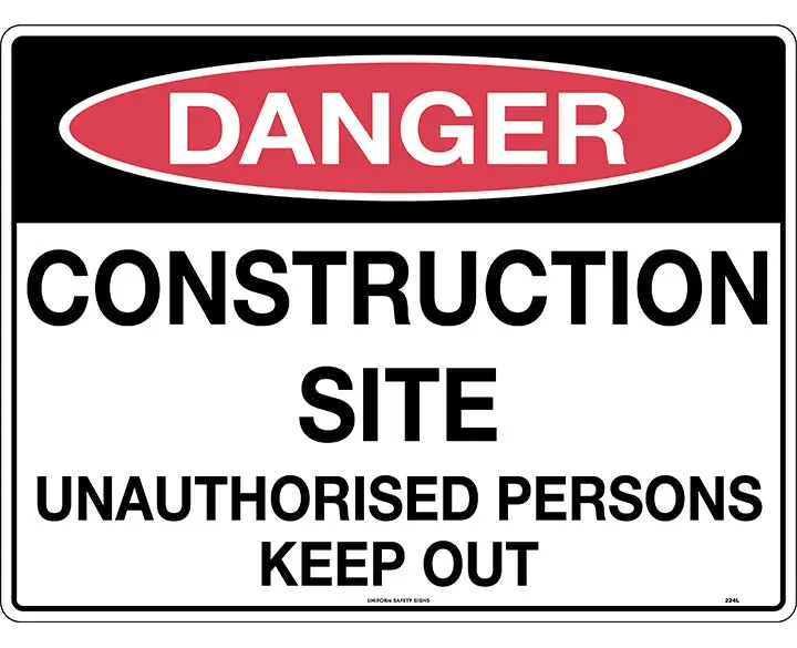 Construction Site Access Restriction Sign – 450 × 600 Mm Polyethylene 1