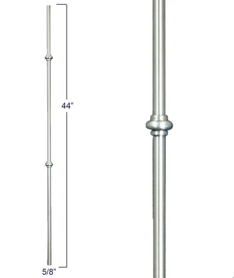 Contemporary Venetian Double Smooshed Ball Iron Baluster – 5/8" Diameter, Style R54844 1