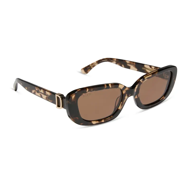 Daphne Espresso Tortoise Metal Frame Polarized Brown Sunglasses 1