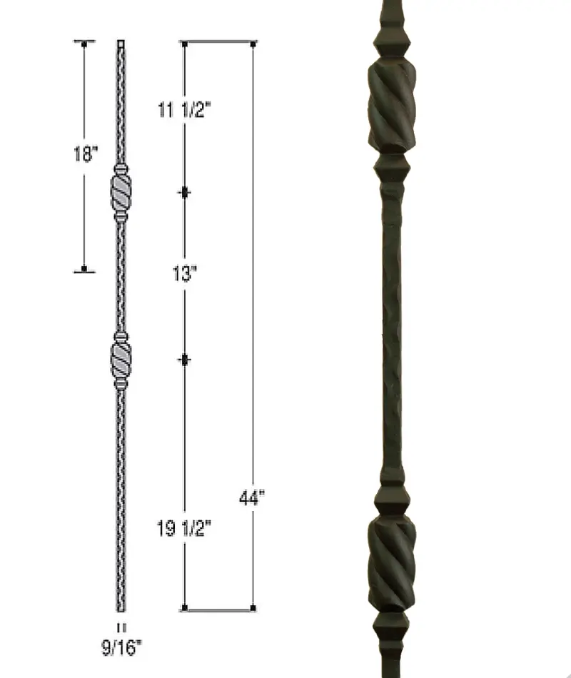 Double Beehive Pattern Wrought Iron Baluster – Model 2767 1