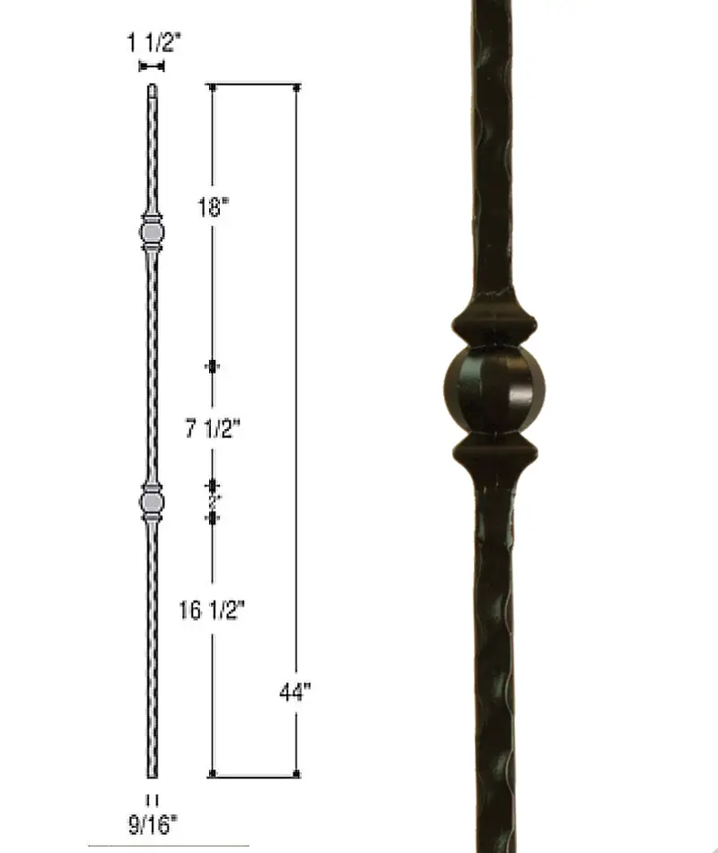 Double Forged Ball-Top Iron Baluster (Model 2991) 1