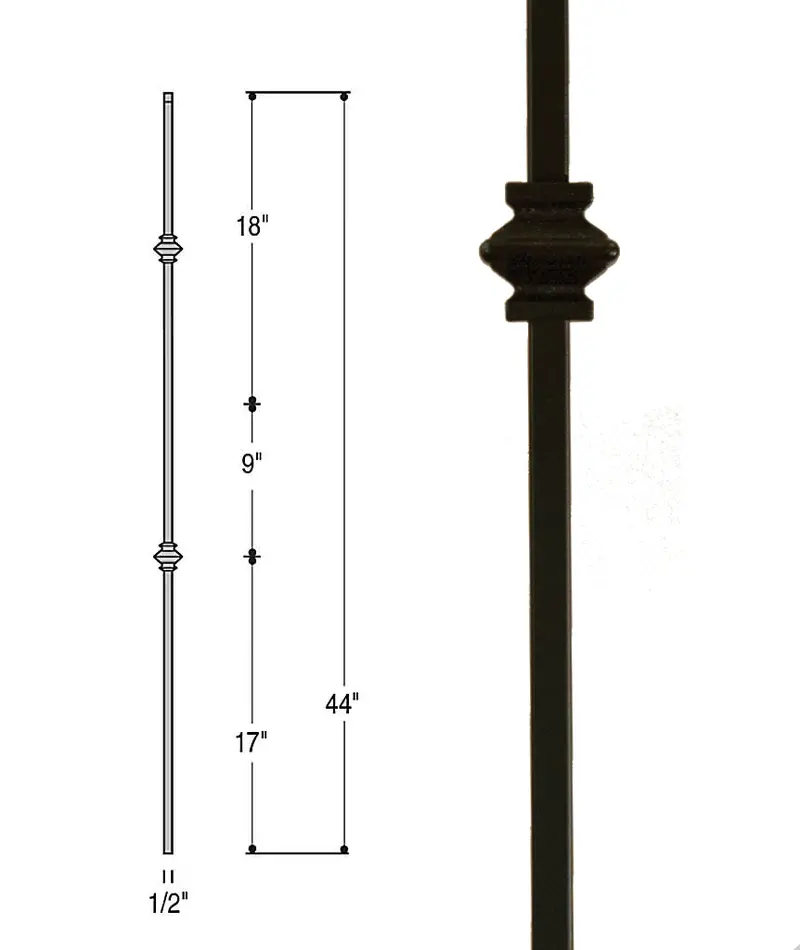 Double-Knuckle Iron Baluster For Traditional Stairs (Model 2557) 1