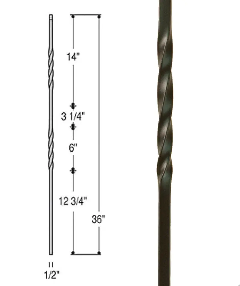 Double-Twist Iron Baluster – Classic Design (Model 2651) 1