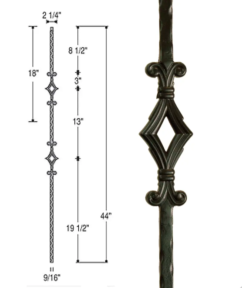 Double Window-Style Iron Baluster – Model 2761 1