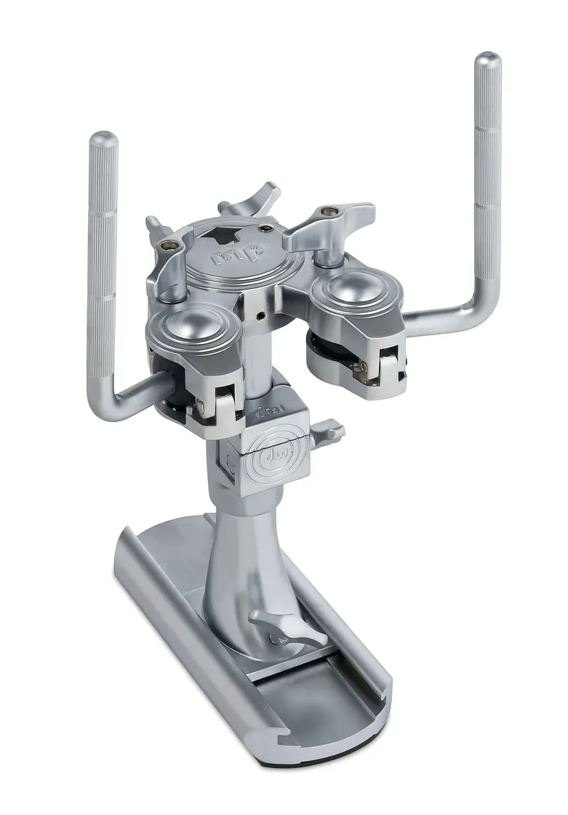 Dw Bass Drum–Mounted Double Tom Arm With Slide Track – Satin Chrome 1