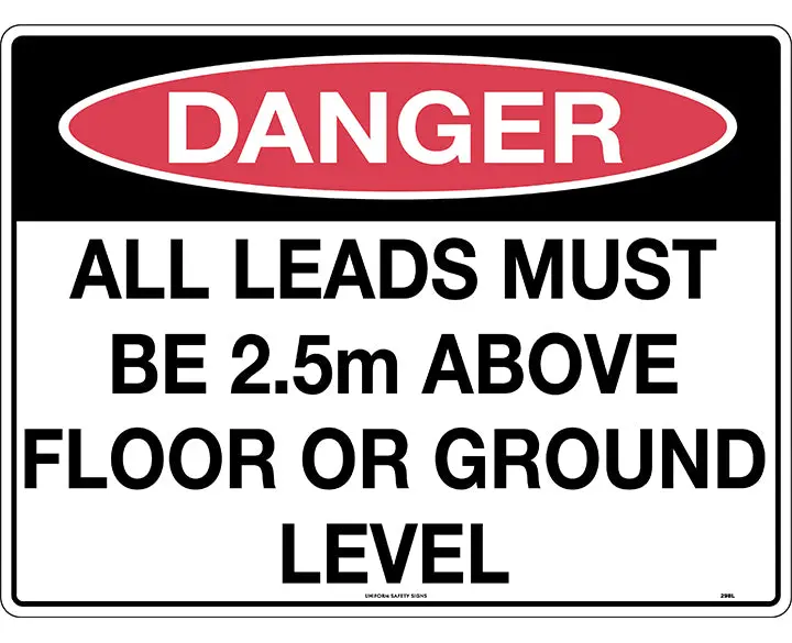 Electrical Cable Height Compliance Sign – 450 × 600 Mm Polyethylene 1