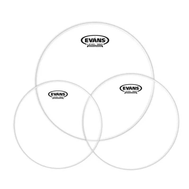 Evans Tompack G1 Clear Drum Head Set – Standard Sizes (12", 13", 16") 1