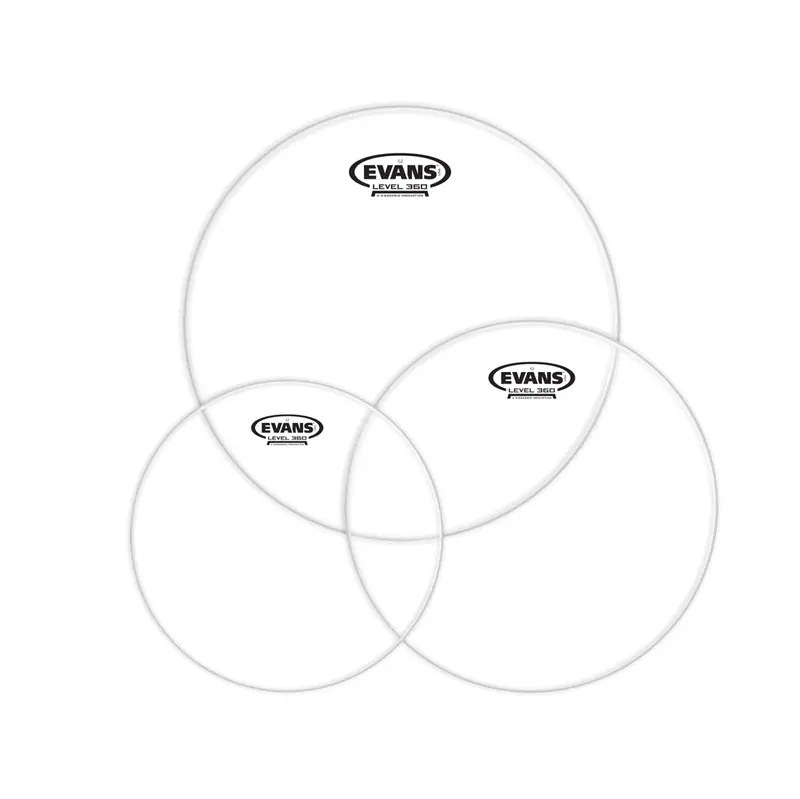 Evans Tompack G2 Clear Drum Head Set – Fusion Layout (10", 12", 14") 1