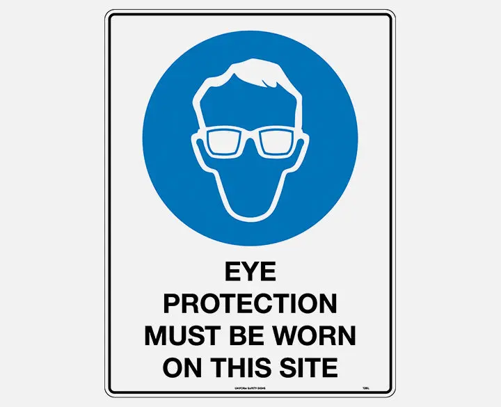 Eye Protection Mandatory Site Sign – 450X600Mm Weatherproof Polyethylene 1