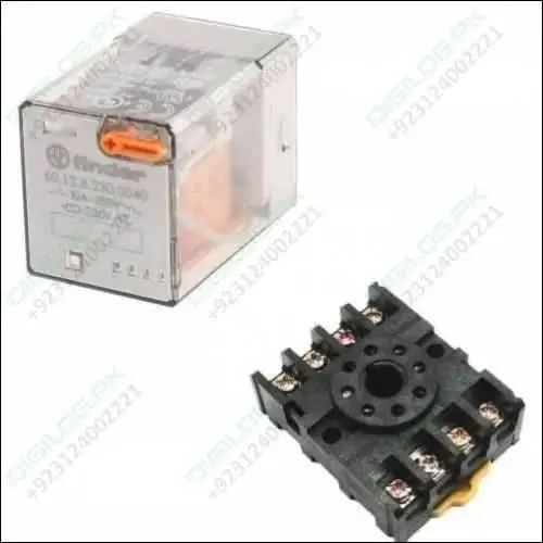 Finder 60.12 8-Pin Rail-Mount Relay Base With 220Vac Coil 1