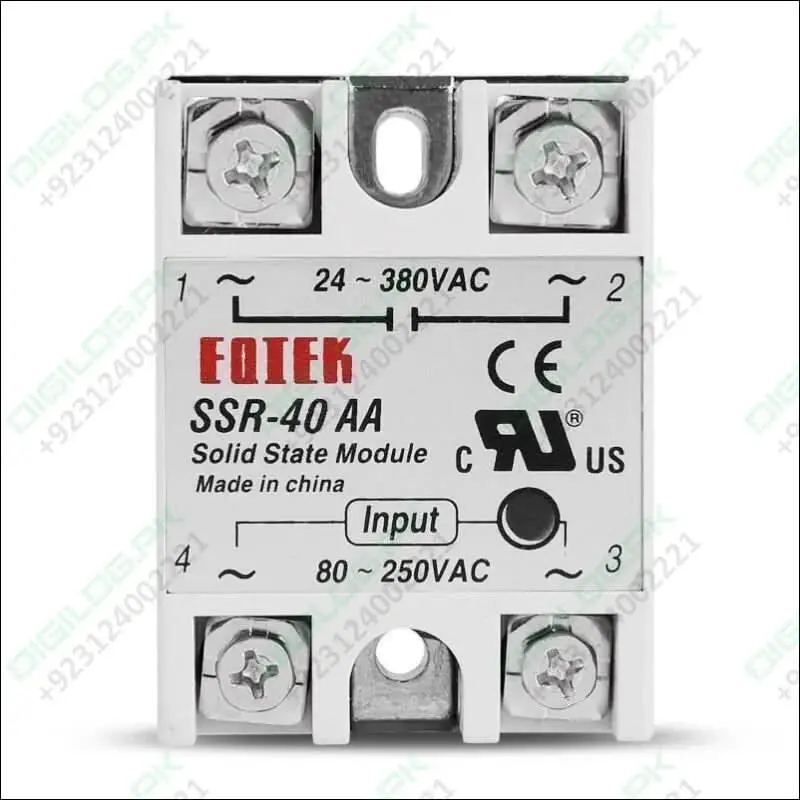 Fotek Ssr-40Aa Solid State Relay – 40A Ac Output, Zero-Crossing Ac/Ac Control Module 1