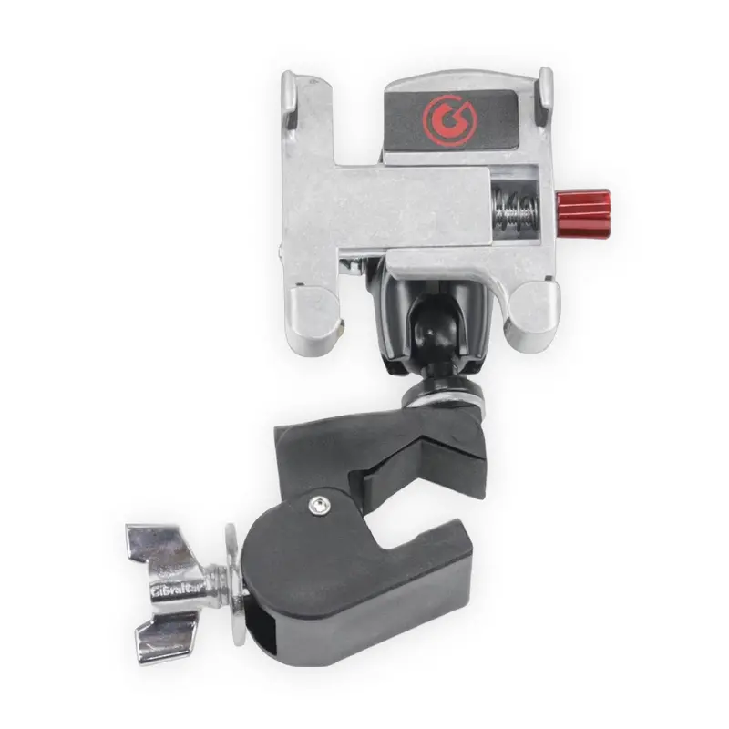 Gibraltar Sc-Dacmph Adjustable Dual-Position Metal Phone Mount With C-Clamp Base 1