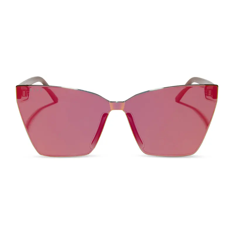 Goldie Sunglasses: Animal-Print Frame With Red Hot Summer Mirror Lenses 1