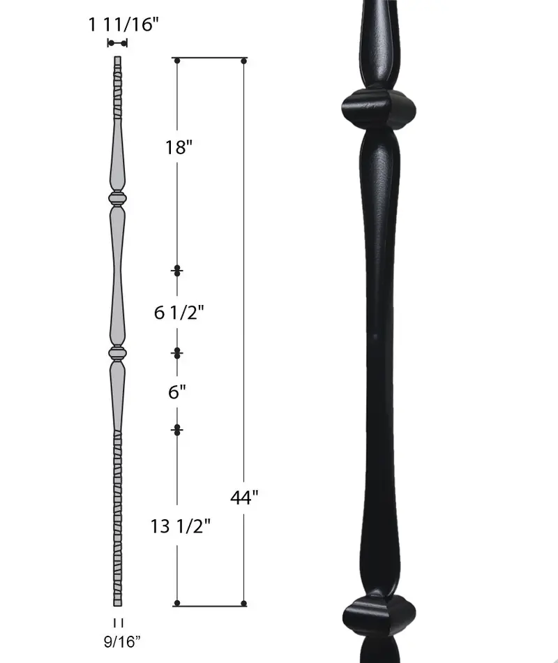 Gothic Double-Knuckle Iron Baluster (Model 2571) 1