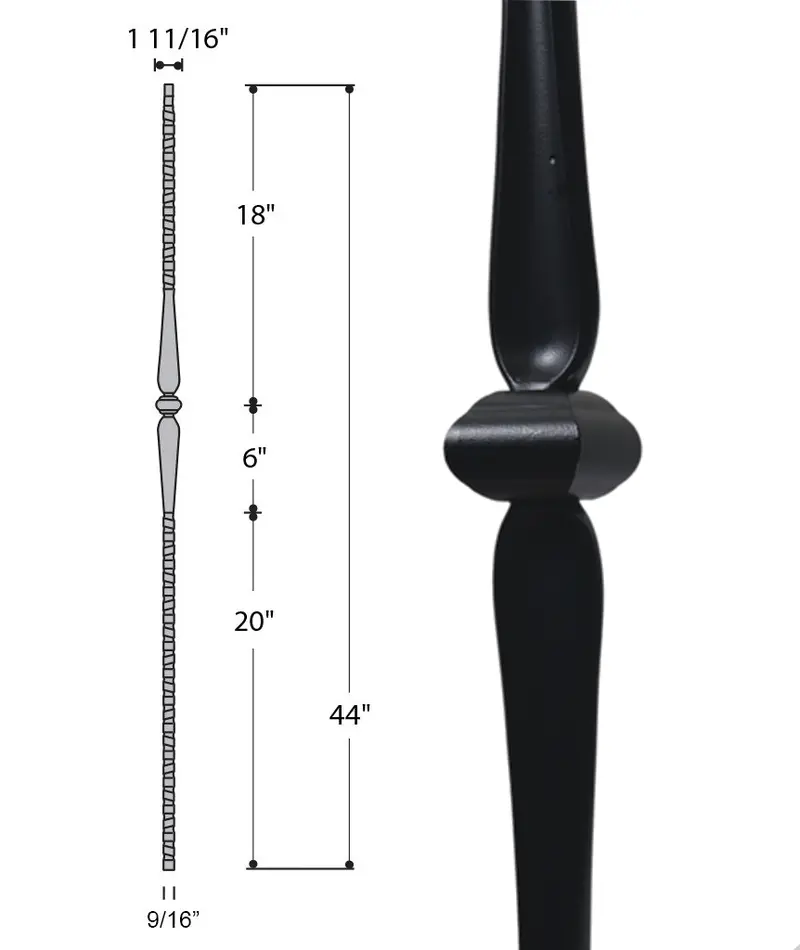 Gothic-Style Single-Knuckle Iron Baluster 2570 1