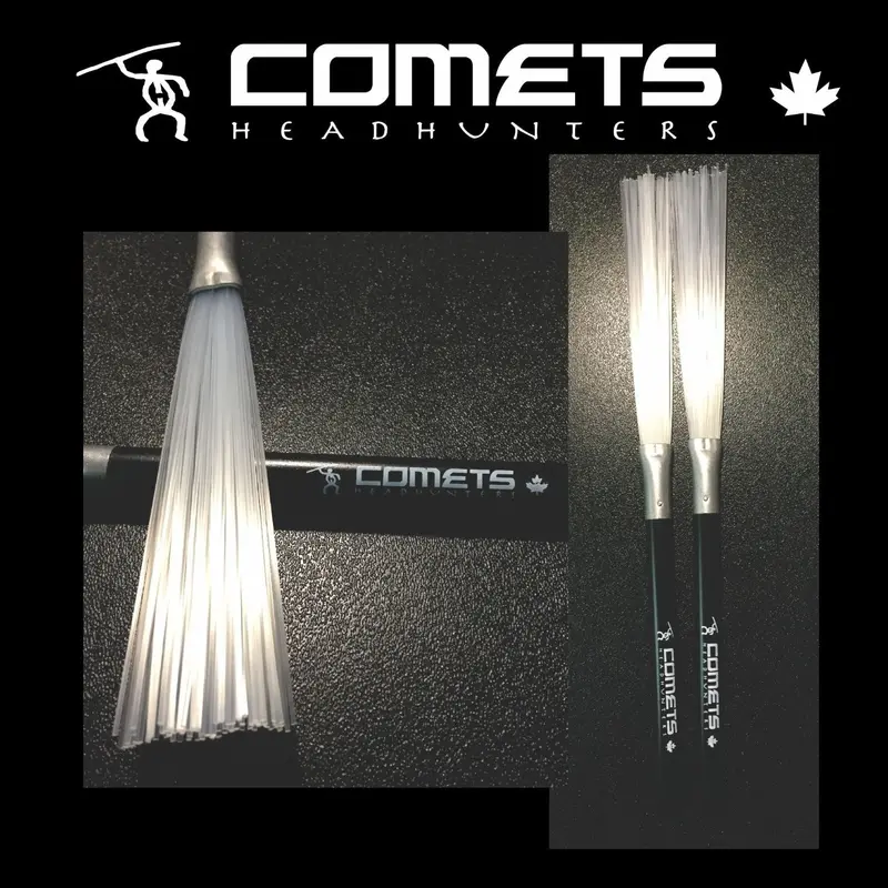 Headhunters Comets Drum Brushes – White Nylon Bristles 1
