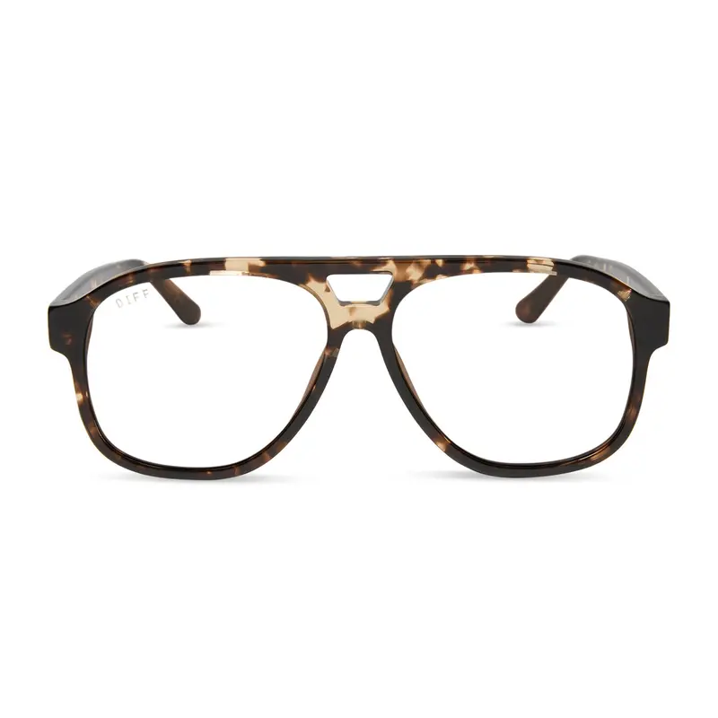 Jessie James Decker X Nash Sunglasses – Espresso Tortoise Frame With Clear Lenses 1