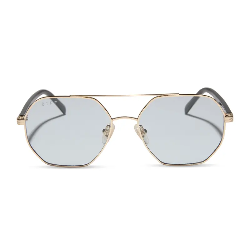 Jojo Fletcher Joelle Grey-Tinted Sunglasses With Gold Frame And Chocolate Crystal 1