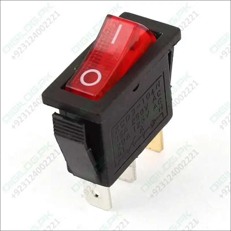 Kcd3-104N Red Indicator Rocker Switch – Spst On/Off Toggle With Integrated Led For Panels 1