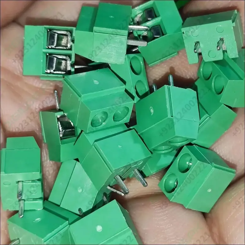Kf350/Kf126 Green 2-Pin Screw Terminal Block – 5Mm Pitch, 10A, 250V 1