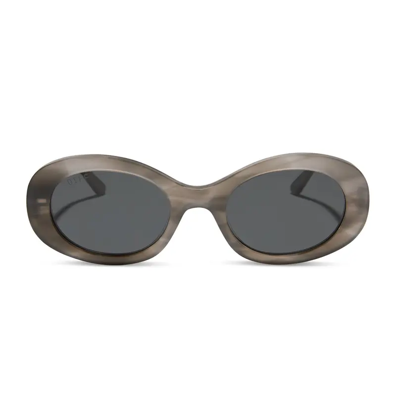 Lainey Sunglasses In Smoke Marble Frame With Grey Polarized Lenses 1