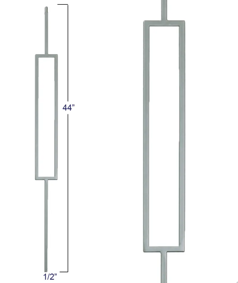 Liberty Single Square Iron Baluster (2670) – 1/2" Clean, Symmetrical Vertical 1