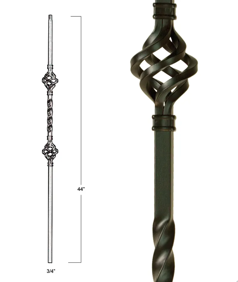 Mega Double-Basket Iron Baluster – Style 2853 1
