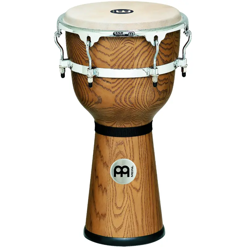 Meinl 12" Floatune Series Wood Djembe – Zebra-Finished Ash 1