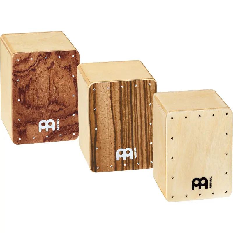Meinl Mini Cajon Shaker — Bubinga/Zebrawood Front, Triple Volume Design 1