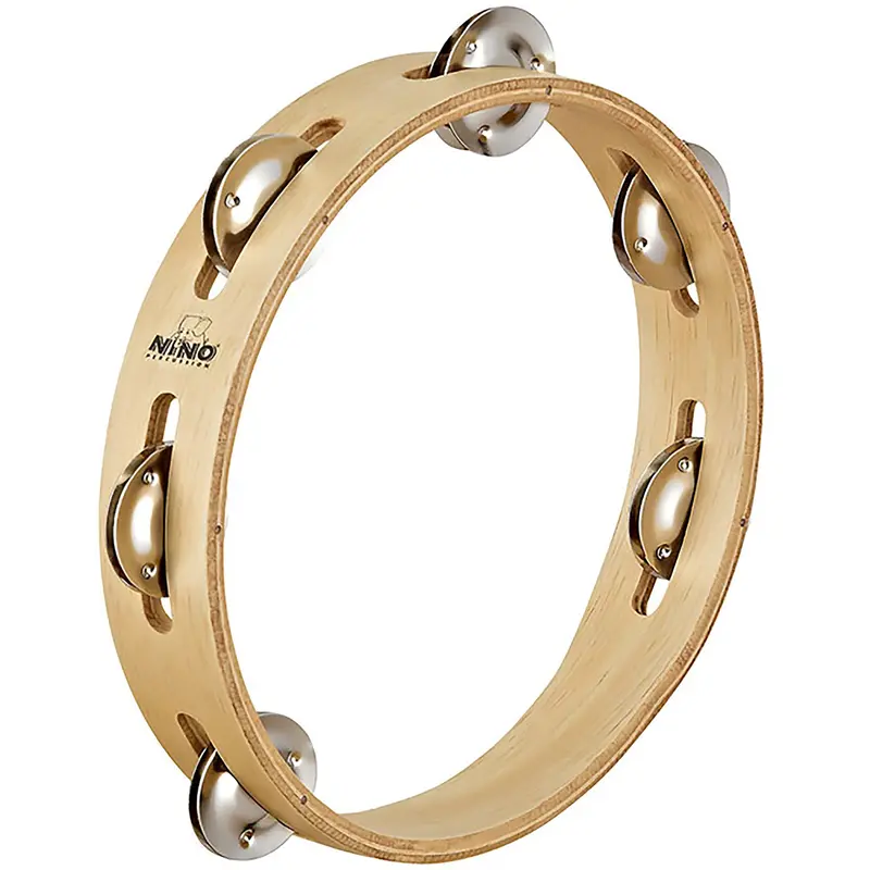 Meinl Nino 8-Inch Single-Ring Wooden Tambourine – Natural Finish 1