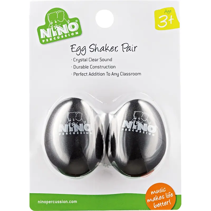 Meinl Nino Plastic Egg Shaker – Sleek Black Pair 1