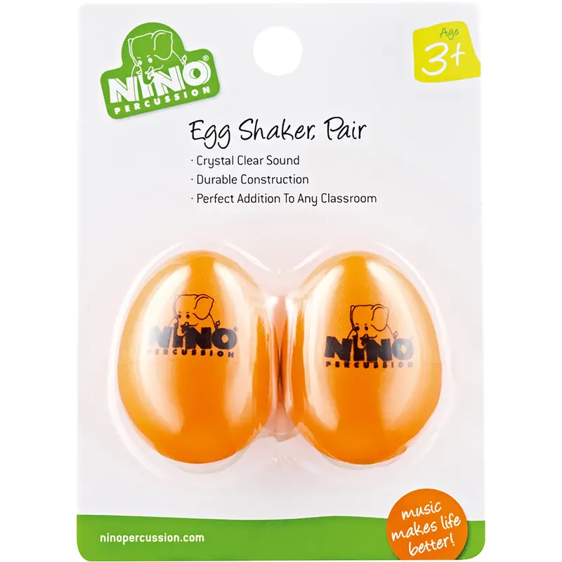 Meinl Nino Plastic Egg Shaker – Vivid Orange Pair 1
